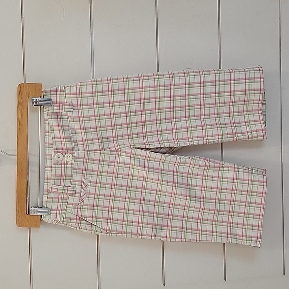 GORDON COOPER GOLF size 2 pink green and white long golf shorts - Picture 1 of 5